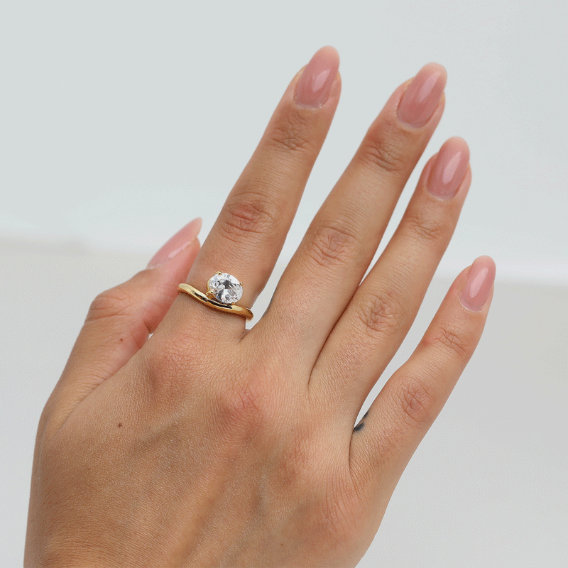 The Oval Stone Friendship Ring (Set of 2)