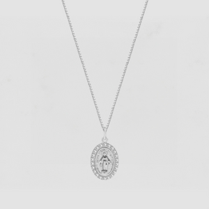 The Oval Mary Pendant Necklace Pavé
