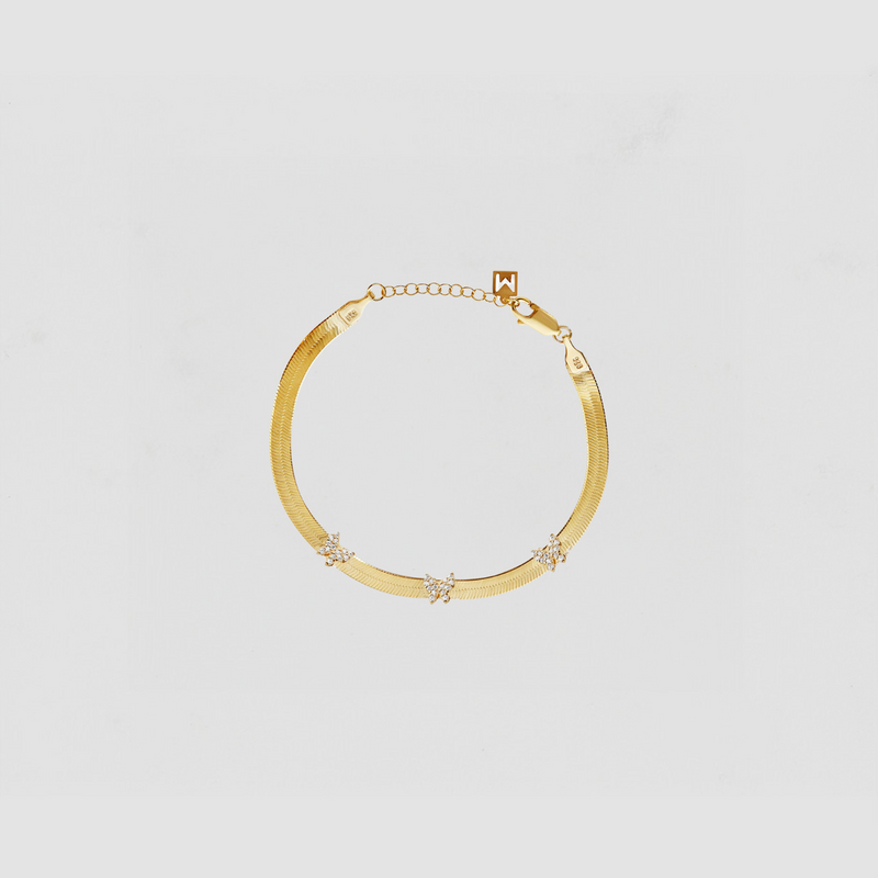 The Pavé Butterfly Herringbone Bracelet