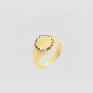 The Pavé Disc Signet Ring