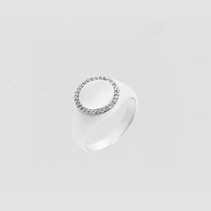 The Pavé Disc Signet Ring