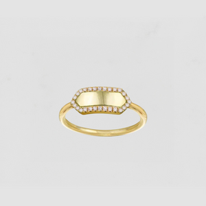 The Pavé Slim Signet Ring