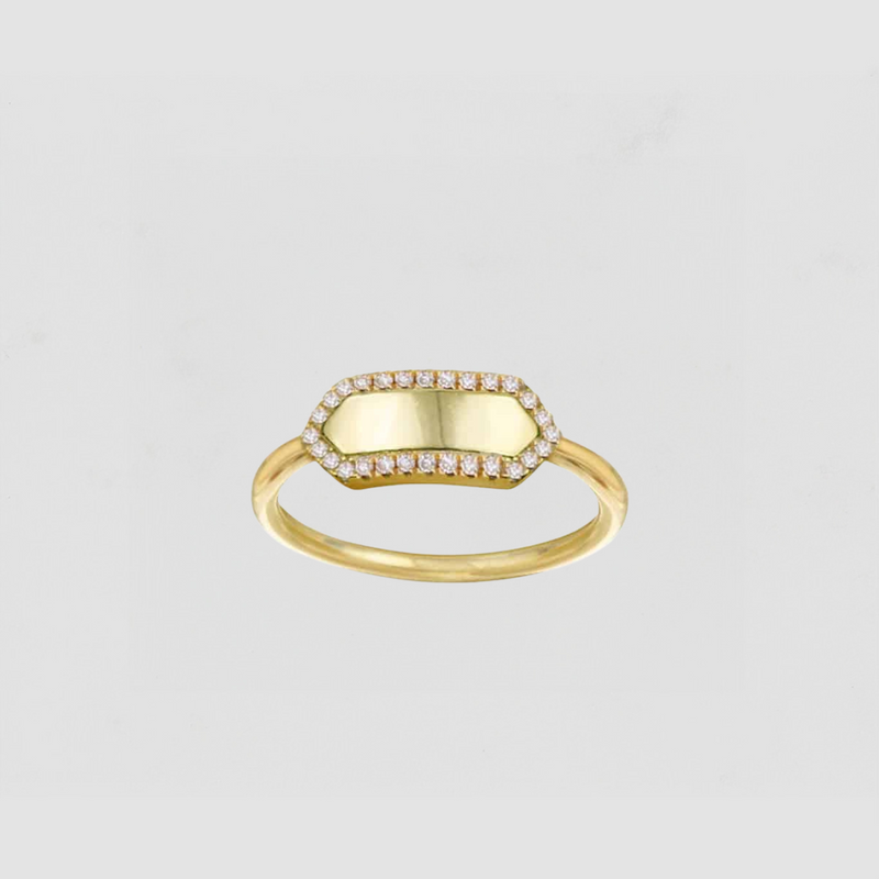 The Pavé Slim Signet Ring