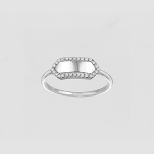 The Pavé Slim Signet Ring