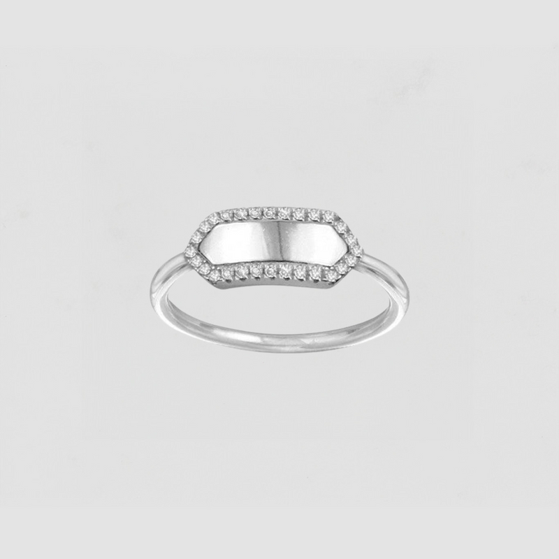 The Pavé Slim Signet Ring
