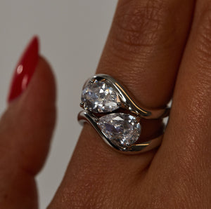 The Pear Stone Friendship Ring (Set of 2)