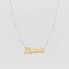 The Pearl Cut Tone Nameplate Necklace