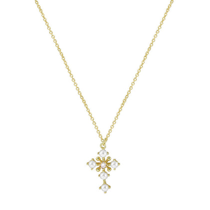 THE PEARL STONE CROSS NECKLACE