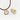 Gold jewelry set featuring a pendant with a rectangular clear gemstone on a brown cord and a matching curved ring with two clear stones, shown on a white background.