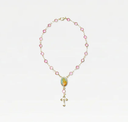 The Pink Rosary Anklet