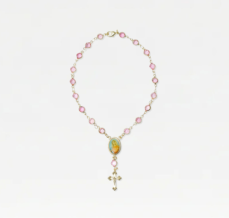 The Pink Rosary Anklet