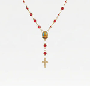 The Red Stone Rosary Necklace