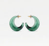 THE GREEN RESIN HOOP EARRINGS