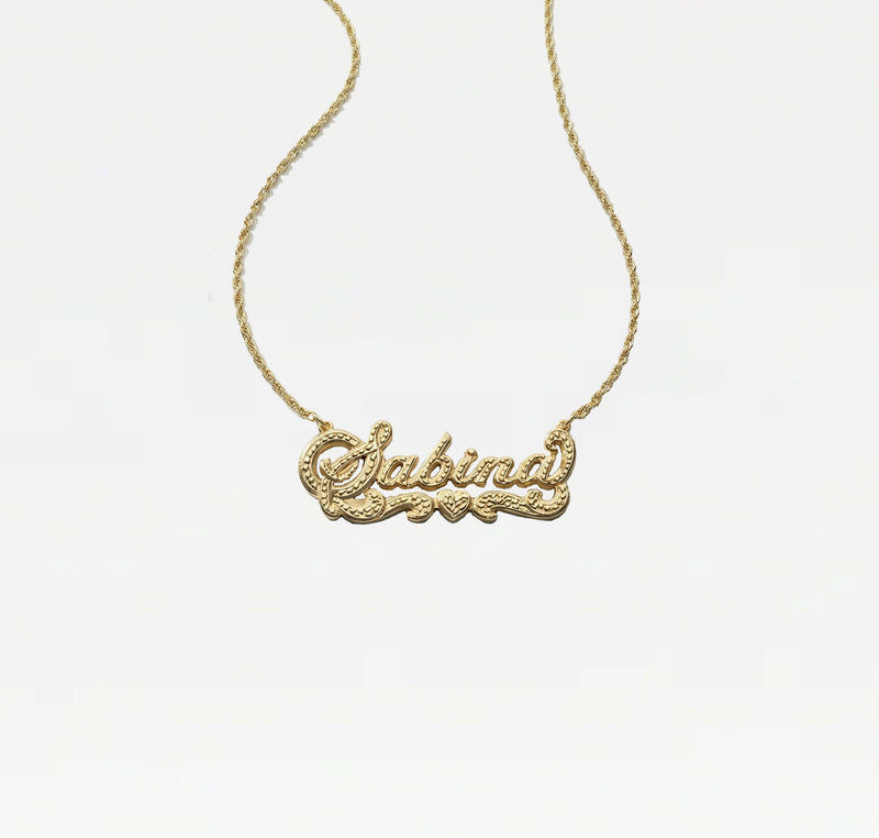 The Double Plate Classic Nameplate Necklace