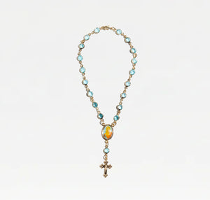 The Aqua Marine Rosary Anklet