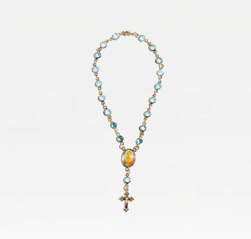 The Aqua Marine Rosary Anklet