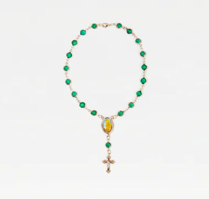 The Emerald Rosary Anklet