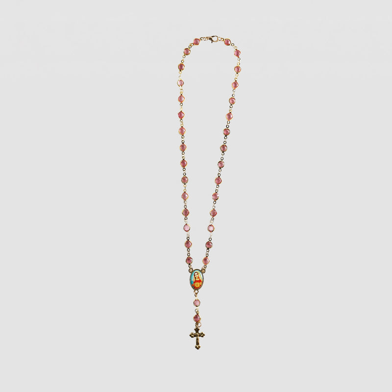 The Pink Crystal Rosary Necklace