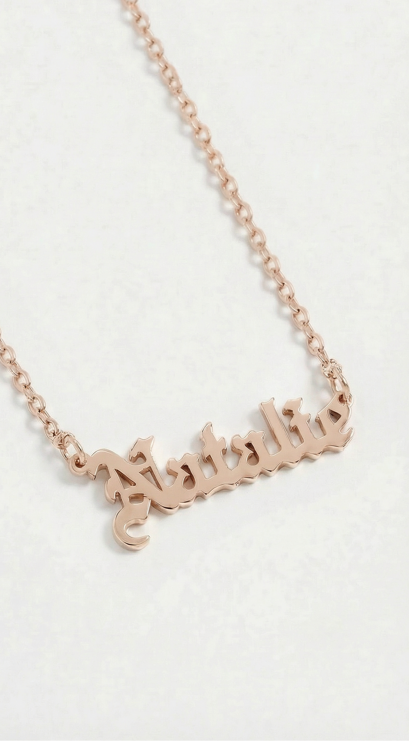 The Gothic Nameplate Necklace