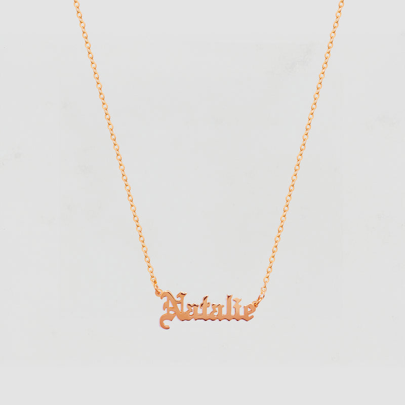 The Gothic Nameplate Necklace