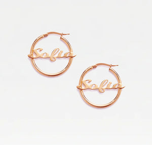 The Mini Script Nameplate Hoops