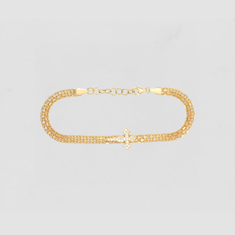 The Samia Iced Out Cross Bracelet