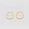 The Script Diamond Cut Single Heart Hoop Earrings