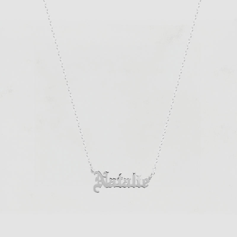 The Gothic Nameplate Necklace