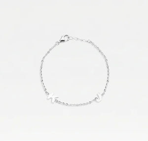 The Split Two Initial Block Bracelet