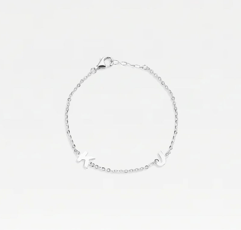 The Split Two Initial Block Bracelet