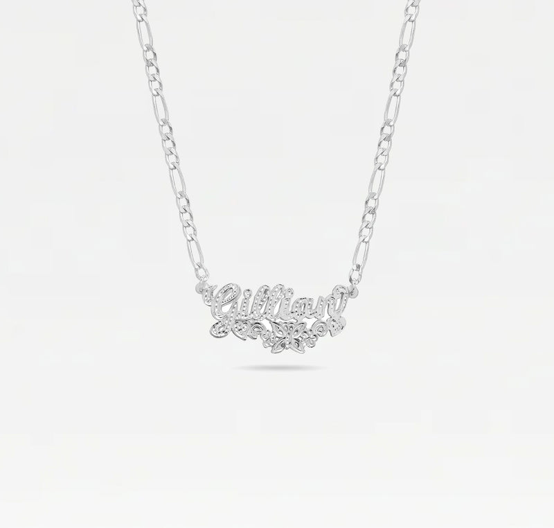 The Butterfly Flower Nameplate Necklace