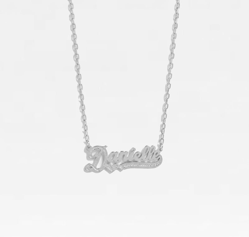 The Cut Tone Nameplate Necklace