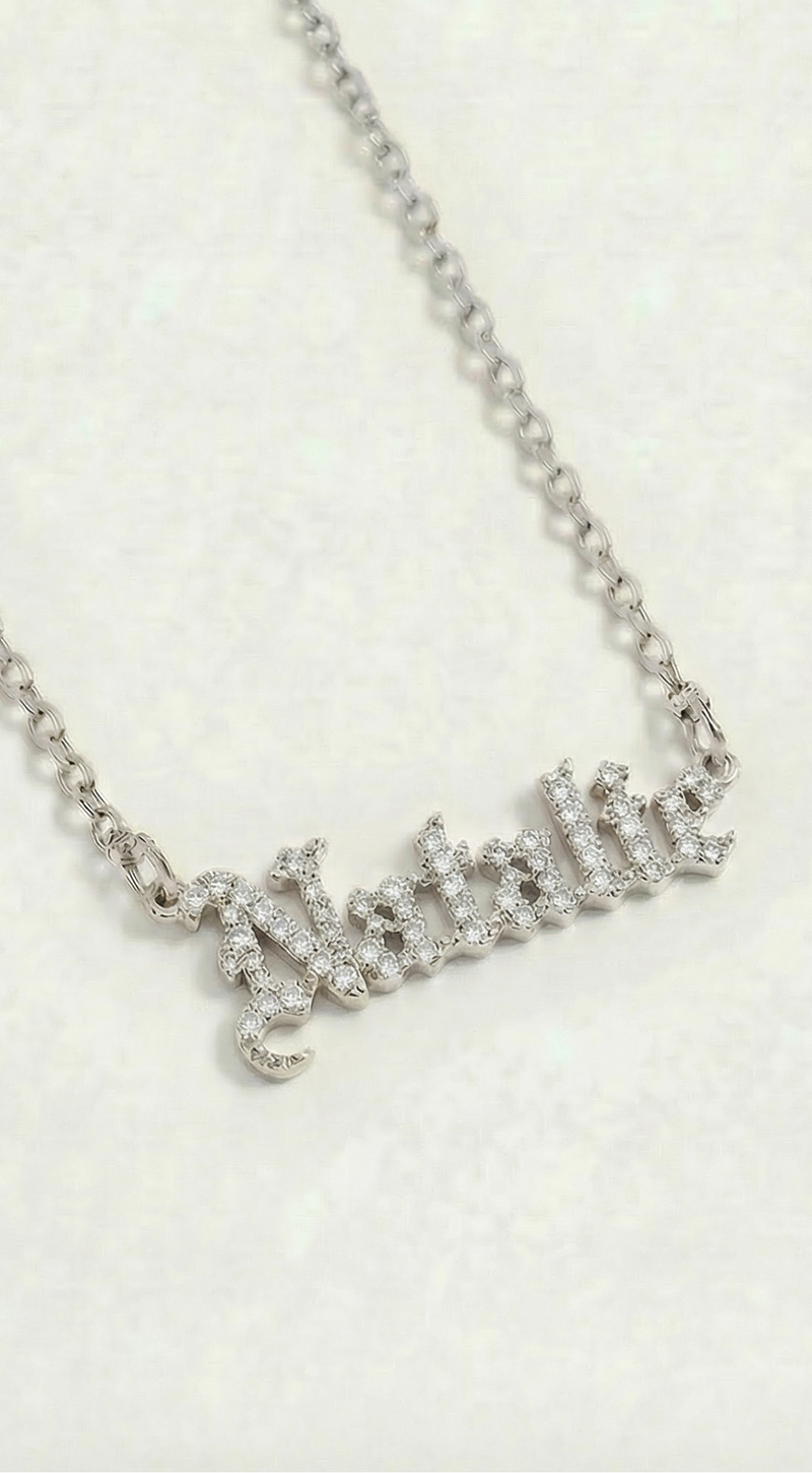 The Gothic Nameplate Necklace