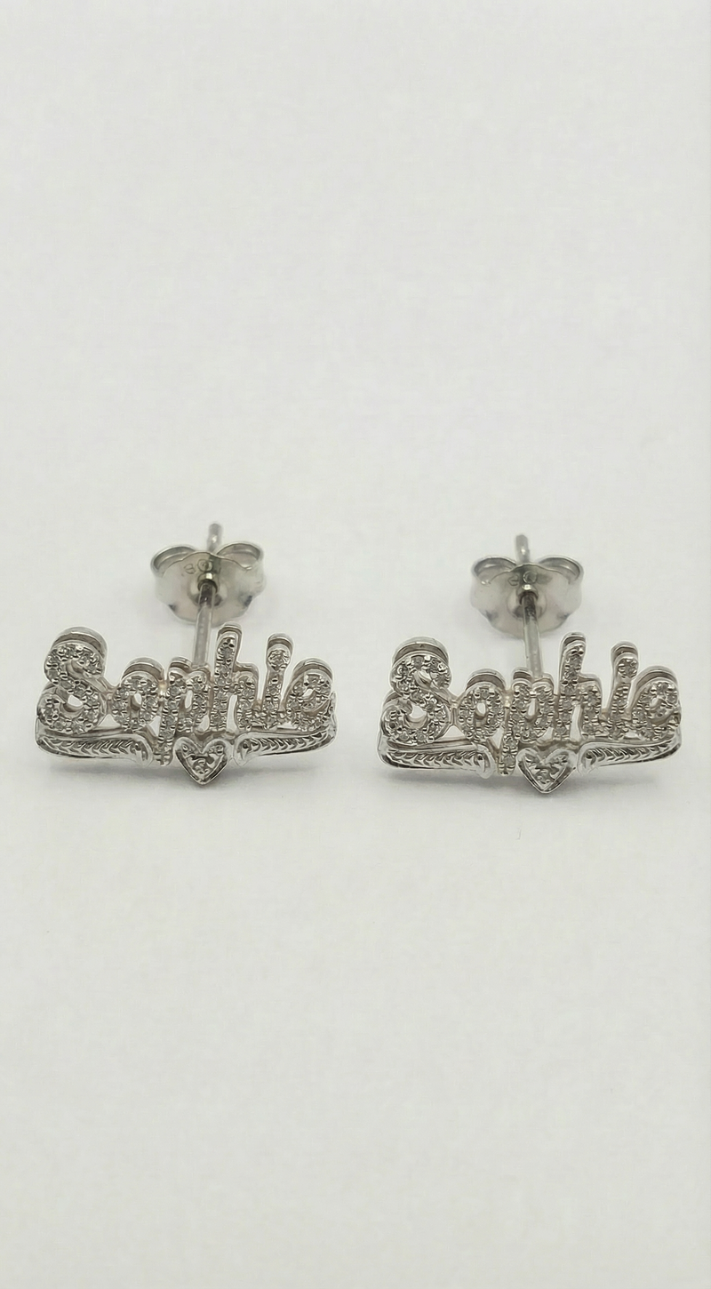 The Double Plated Classic Script Stud Earrings