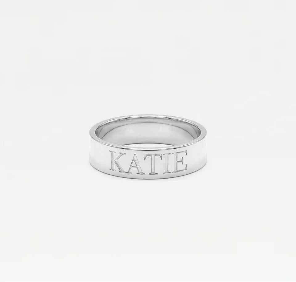 The Embossed Name Ring - Customizable Jewelry Piece – The M Jewelers