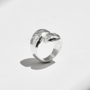 THE SILVER HAMMERED WRAP RING