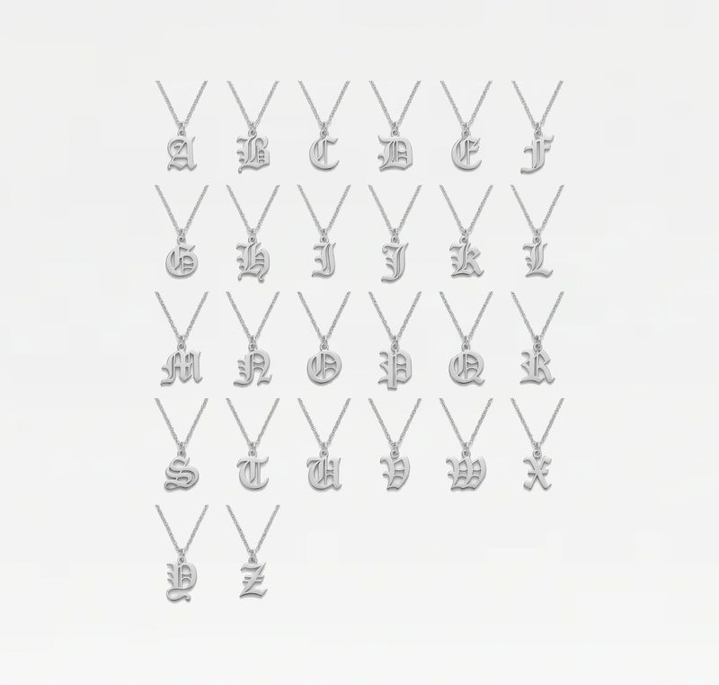 The Mini Old English Initial Pendant Necklace