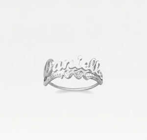 The Tiny Script Classic Cut Ring