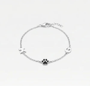 The Two Initial Block Paw Bracelet