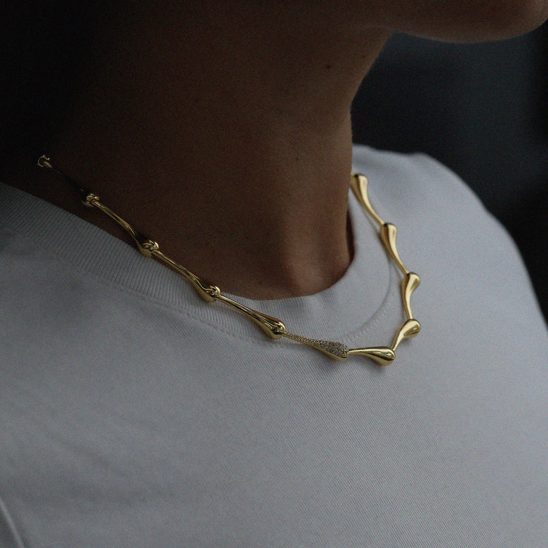 THE LIA SINGLE PAVÉ LINK CHAIN