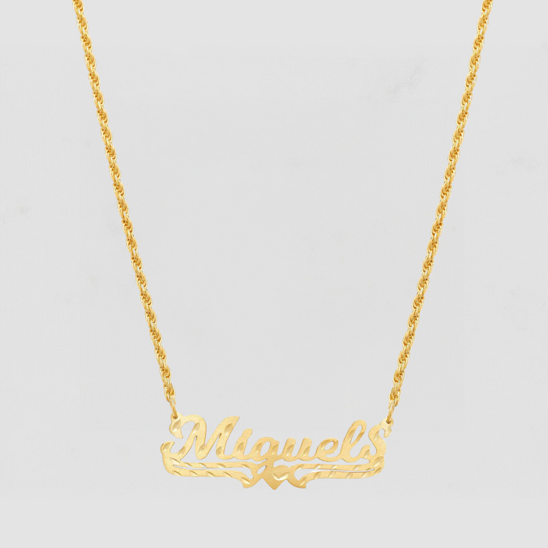 The Single Heart Cut Nameplate Necklace