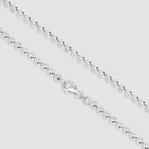 Sterling Silver Moon Cut Ball Chain - 3mm