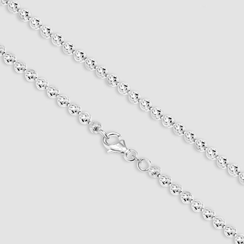 Sterling Silver Moon Cut Ball Chain - 3mm