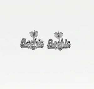 The Double Plated Classic Script Stud Earrings