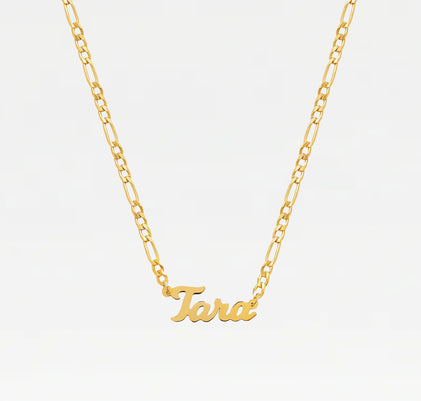 The Nameplate Necklace Figaro Chain