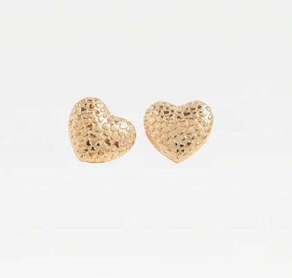 The Textured Heart Earrings