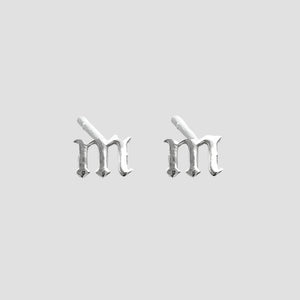 THE GOTHIC INITIAL EARRINGS (LOWERCASE) - The M Jewelers
