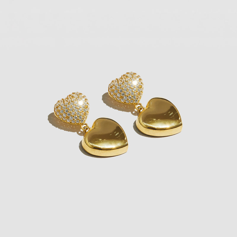 THE PAVE’ DOUBLE HEART EARRINGS