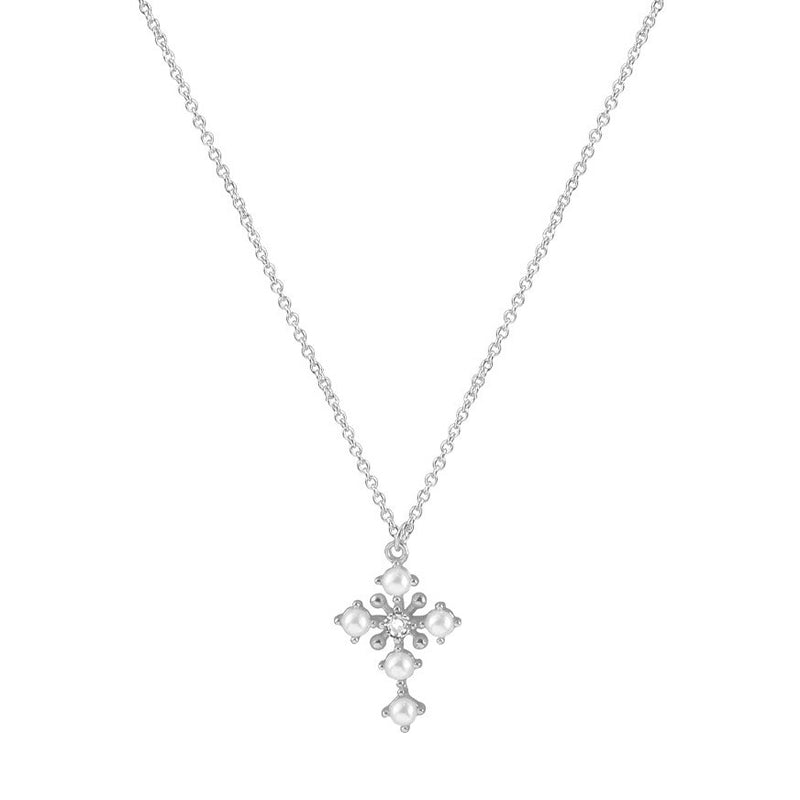 THE PEARL STONE CROSS NECKLACE