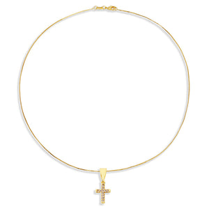 THE TINY PAVE' GOLD FILLED CROSS